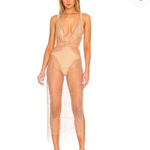 Revolve x Michael Costello Chain dress in gold